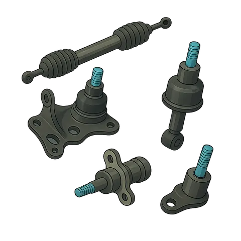 Važiuoklės jungtys ir svirtys